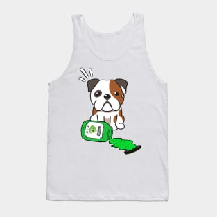 Cute English Bulldog Spilled Wasabi sauce Tank Top